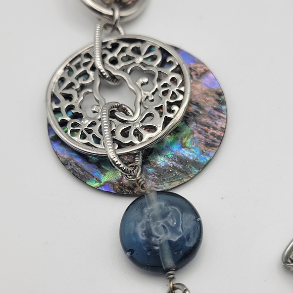 Lia Sophia Silver and Yellow Multi-Pendant Necklace Log of 4 - Picture 9 of 14